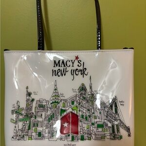Macy's New York Graphic Tote in White and Black